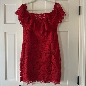 GUESS Red Lace Dress